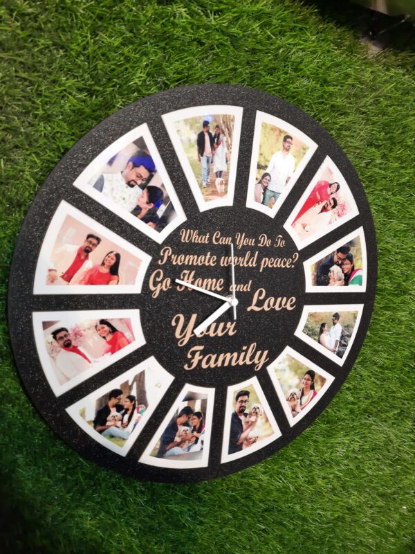 Customized Wall Clock With Pictures And Quote