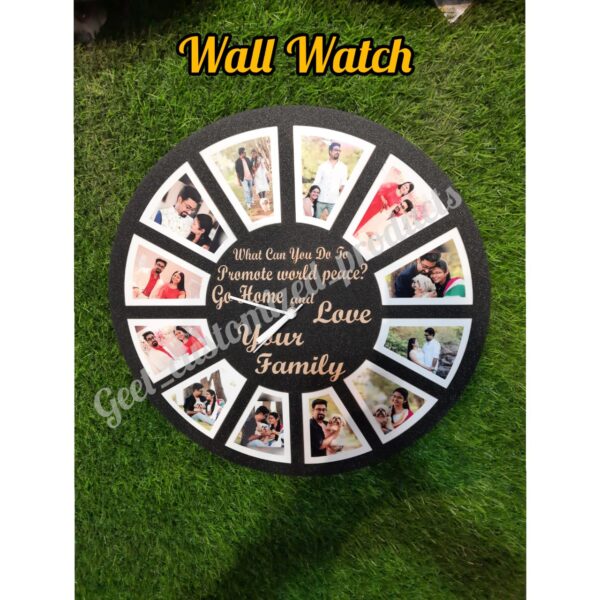 Customized Wall Clock With Pictures And Quote