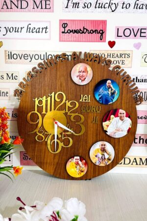Customized Guru Ji Blessing Wall Clock With Pictures And Text