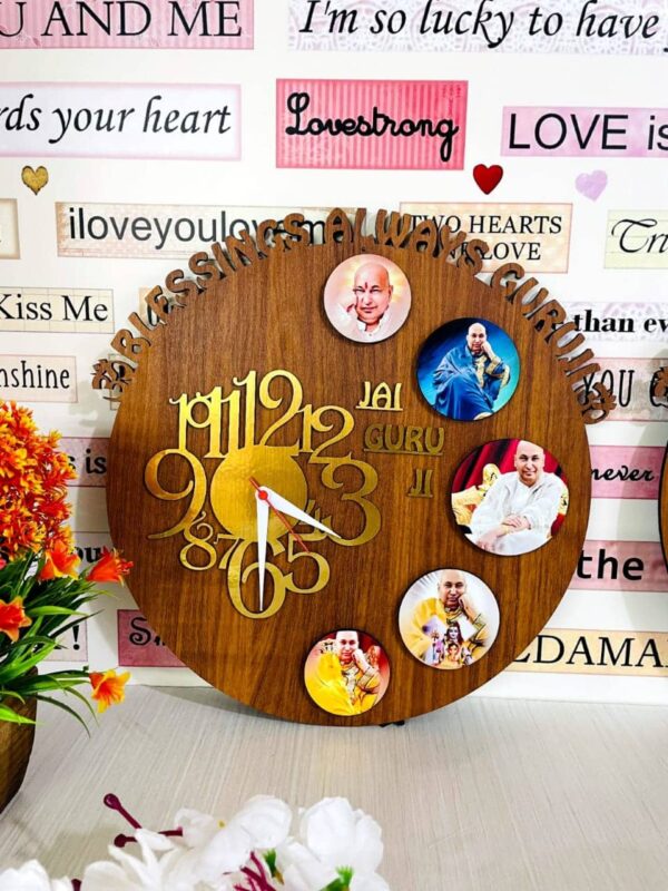 Customized Guru Ji Blessing Wall Clock With Pictures And Text