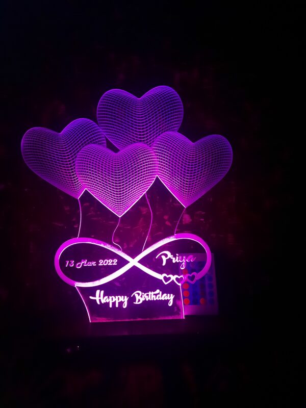 Personalized Infinity Love Acrylic 3D Illusion Led Lamp With Color Changing Led And Remote - Image 3