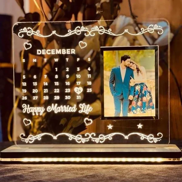 LED Photo Frame With Anniversary Gift Calendar