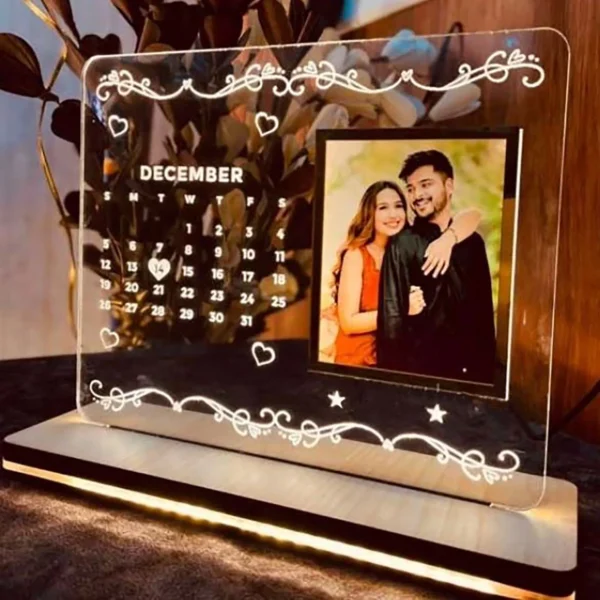 LED Photo Frame With Anniversary Gift Calendar