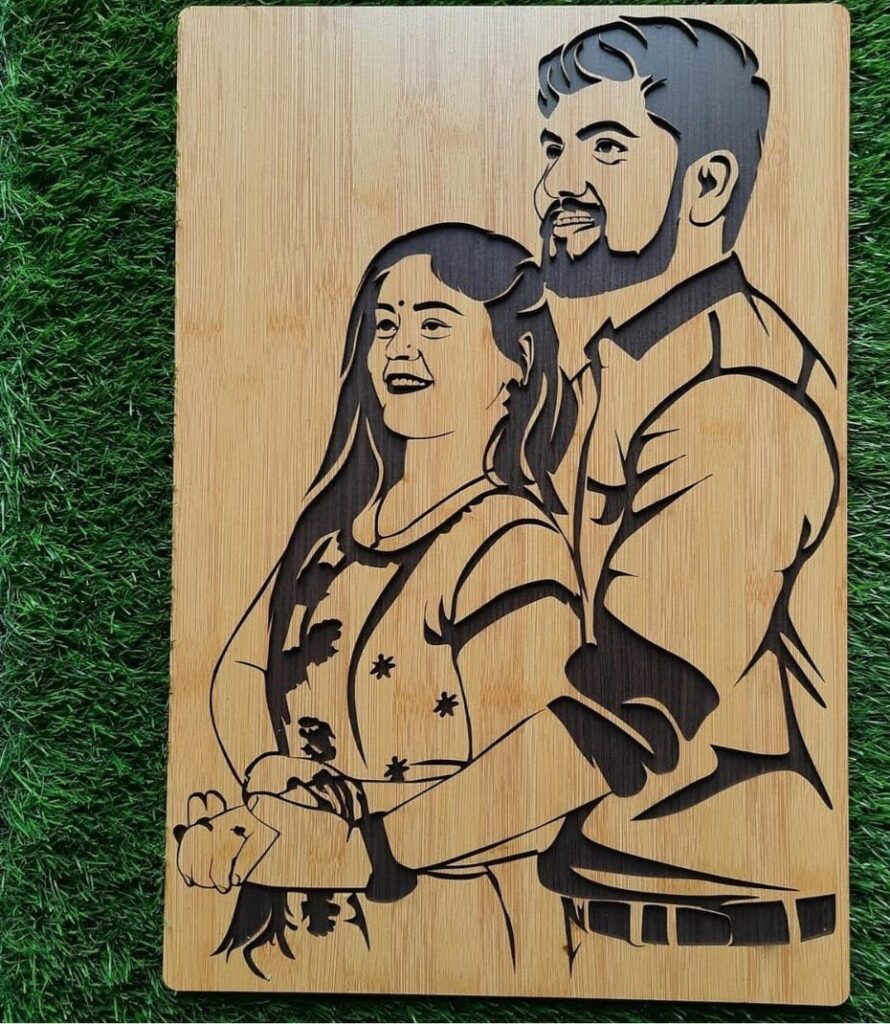 3D Lasercut Hand Assembled Wooden Portrait

