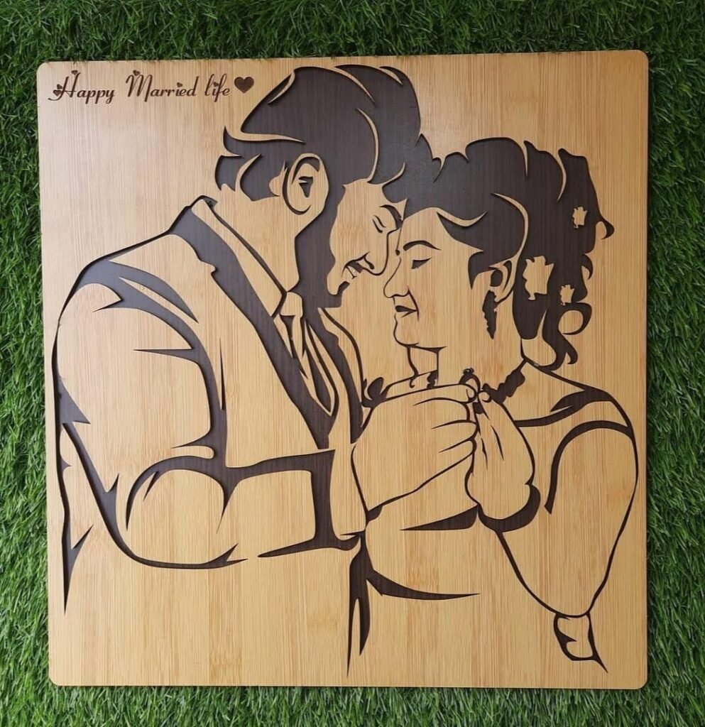 3D Lasercut Hand Assembled Wooden Portrait
