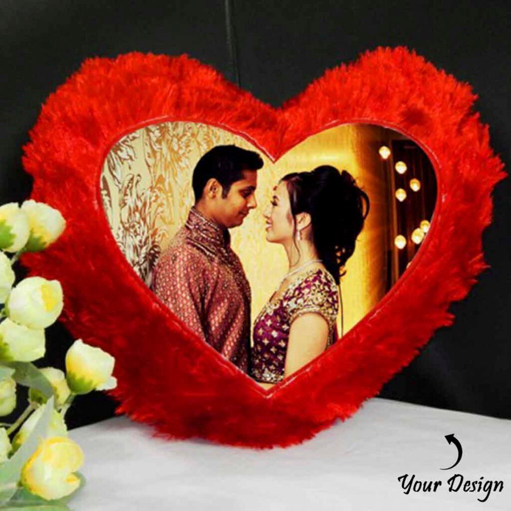 Heart & Square Customized Photo Cushion