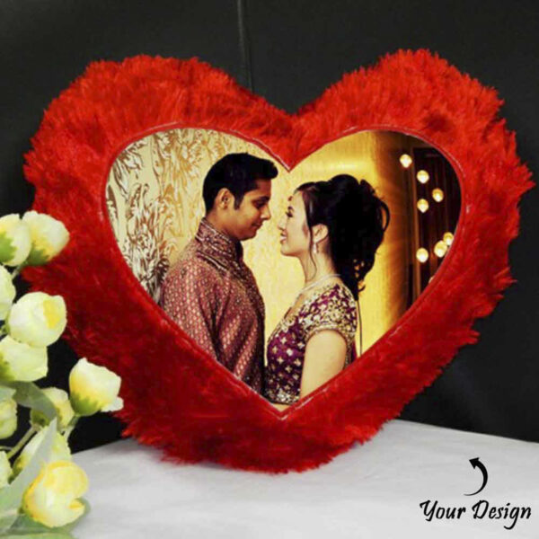 Heart & Square Customized Photo Cushion