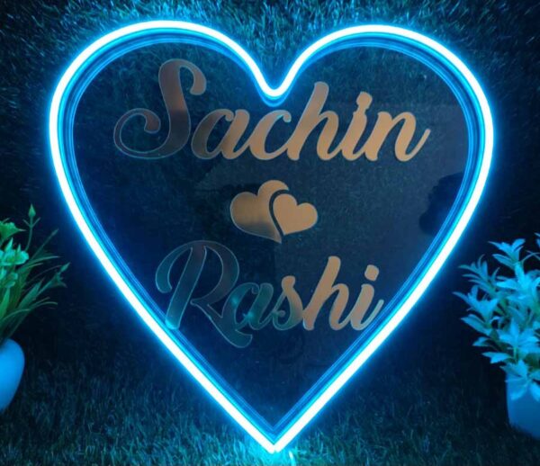 Love Couple Name With Heart Led Neon Sign